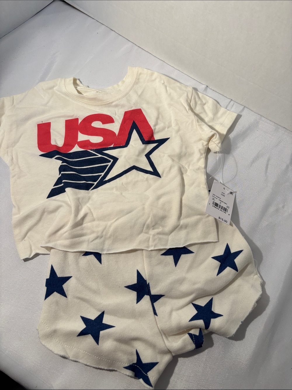Target Kids USA Star Pajama Set - Cream, Red & Blue